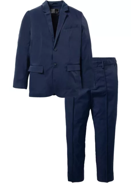 Set 2 pezzi abito uomo giacca e pantaloni taglia 50 blu scuro uomo pantaloni giacca nuovo*