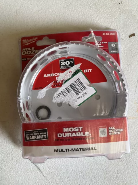 Milwaukee  4" Hole Dozer Bi-Metal Hole Saw w/ Arbor and Pilot  Bit 49-56-9685
