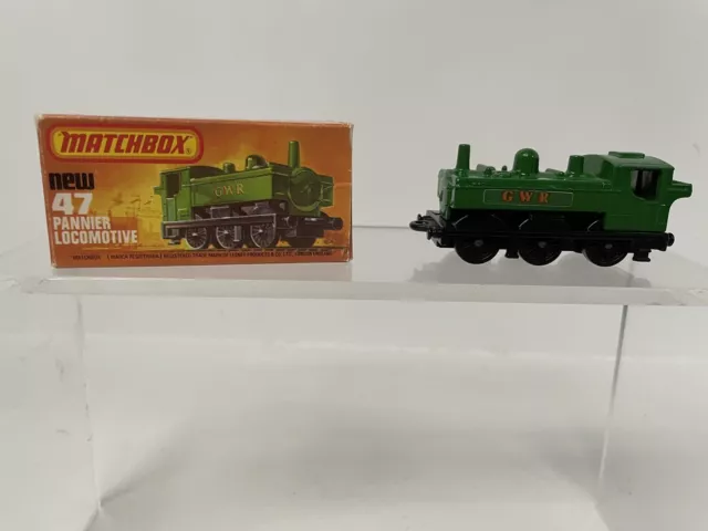 Locomotiva vintage Matchbox Superfast Pannier verde GWR #47 con scatola originale