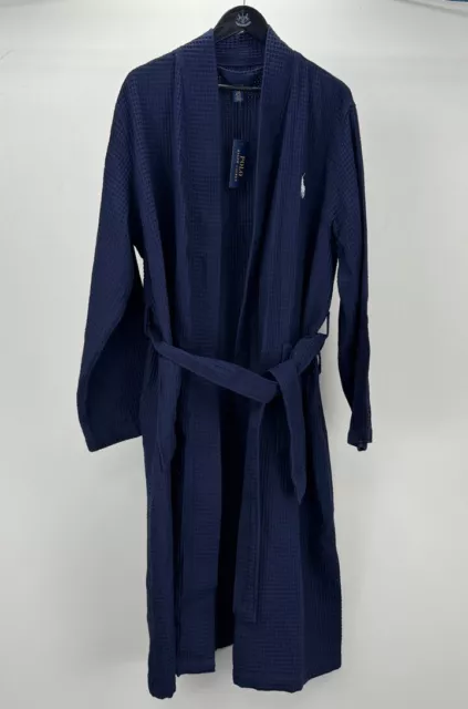 Polo Ralph Lauren abito kimono lavorato a maglia waffle, abito da uomo taglia L/XL, con borsa donata