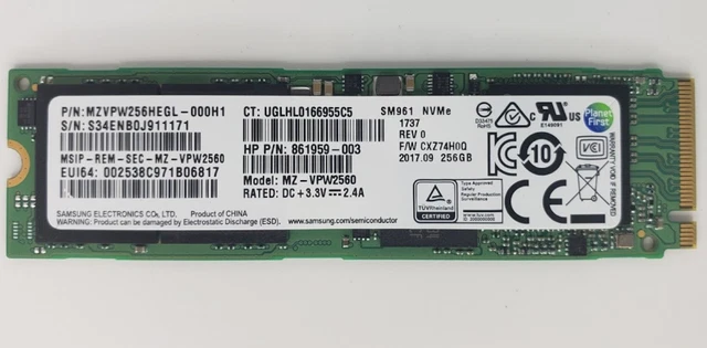Samsung 960 on sale pro 256gb