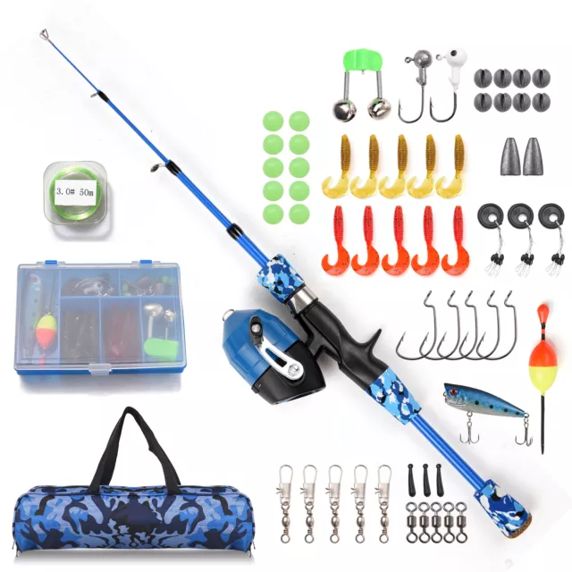 Fishing Rod and Reel Combo Full Kit 1.2m/1.5m Telescopic Casting Rod Y3A8