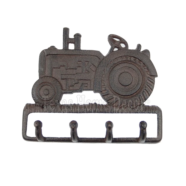 Tractor Key Hook Cast Iron Towel Coat Hanger Rustic Western Farmer Antique Style
