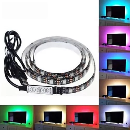 Tira RGB 5050 SMD LED Strip TV USB 1 2 5M IP20 Interno Strip Luz Casa