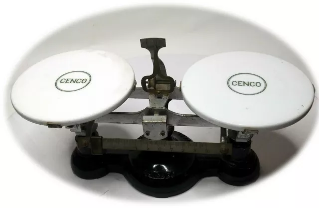 CENCO Antique Merchantile Trip Scales Porcelain Trays Chicago Central Scientific