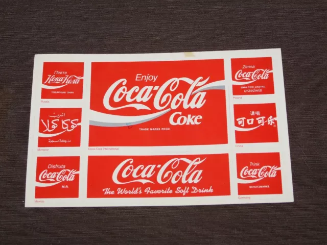 Vintage 8 1/2" X 5 1/2" Coca Cola Coke International 1995 Postmark Stickers