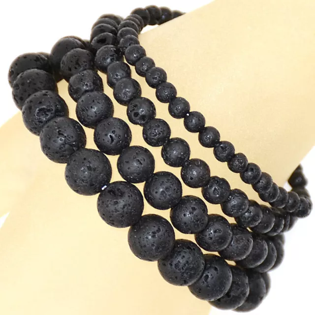 Handmade Natural Healing 4mm 6mm 8mm 10mm Gemstone Round Beads Stretch Bracelet