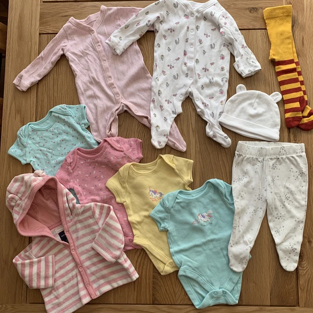 large baby girls clothes bundle Gap George nutmeg Sleepsuits Hoody  0-3 months