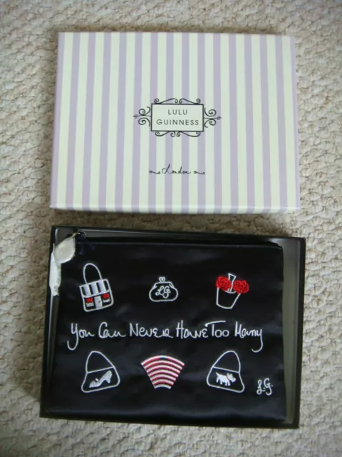 BNWT Boxed Vintage Lulu Guinness "Too Many Bags" Small Zip Top Purse/Bag