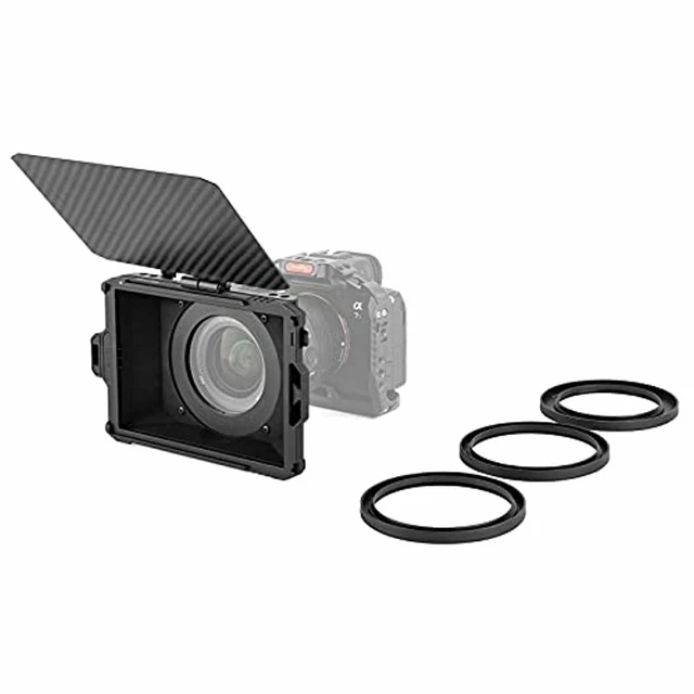 SMALLRIG Mini Matte Box avec Un Cadre de Filtre 4 x 5,65" et des Bagues d'Adapta