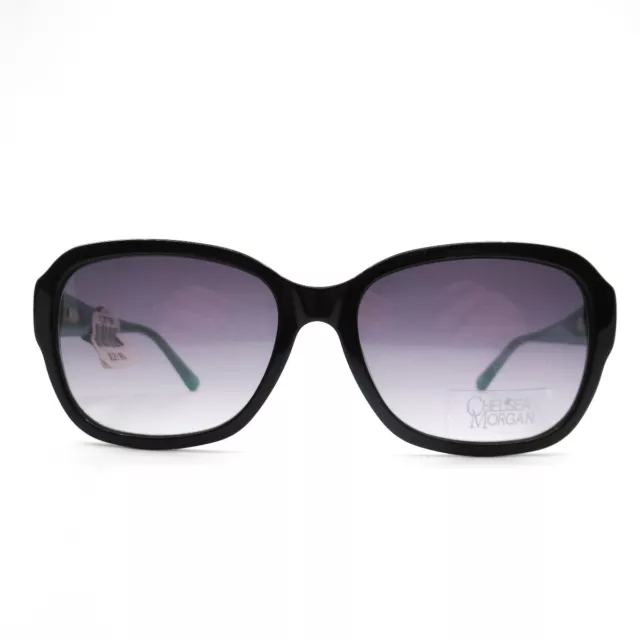 Chelsea Morgan CMS 6005 BK Sunglasses black green Round plastic 56-17-135
