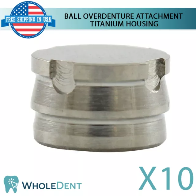 10x Metal Housing Cap Ball Overdenture Attachment Abutment Dental Implant