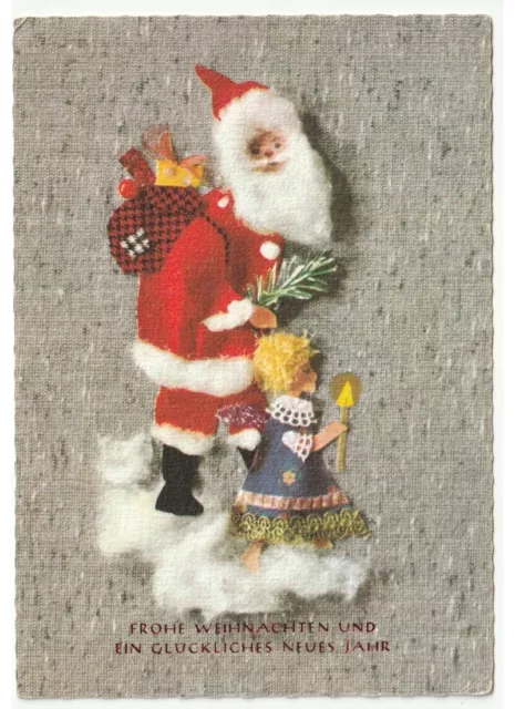 1971 Père Noël Sac Cadeau Ange Photo Carte Postale Décoration Weihnachten