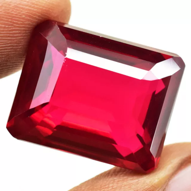 GIGANTIC Natural Mozambique Red Ruby Radiant 52.05 Ct Certified Loose Gemstone
