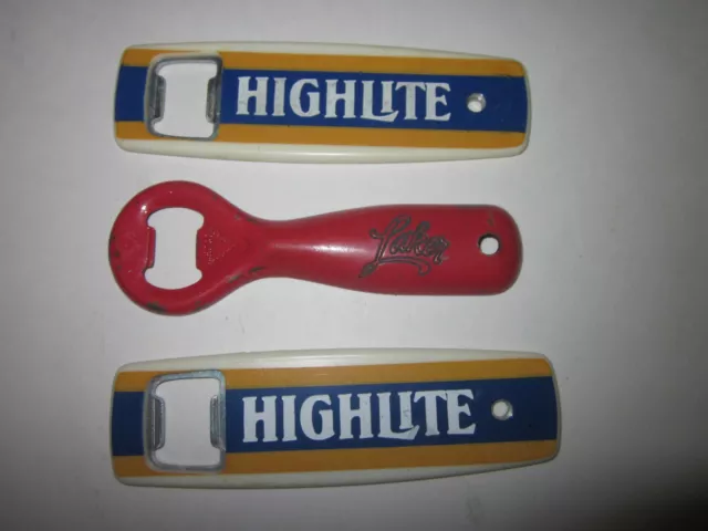 Carling O'Keefe Highlite  and Laker beer bottle opener lot of 3