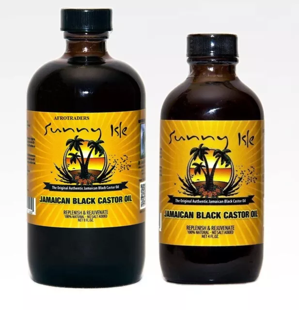 SUNNY ISLE BLACK CASTOR OIL FOR HAIR GROWTH & TREATMENT 4OZ / 8OZ Size availabe