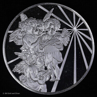 1973 .925 Silver Franklin Mint Medal | Cherubs / Angels Postmasters of America