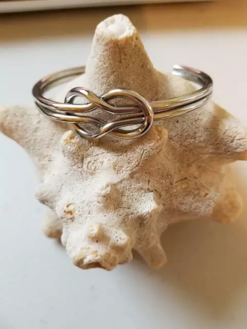 Stainless Steel Infinity Love knot Cuff Open Bangle Bracelet choice of color New