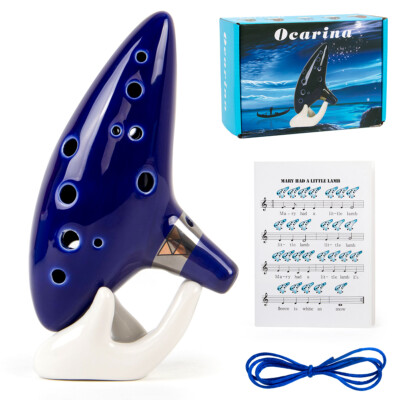 Ocarina of Time 12 Hole Legend of Zelda Alto C Flute Neck Cord Ceramic