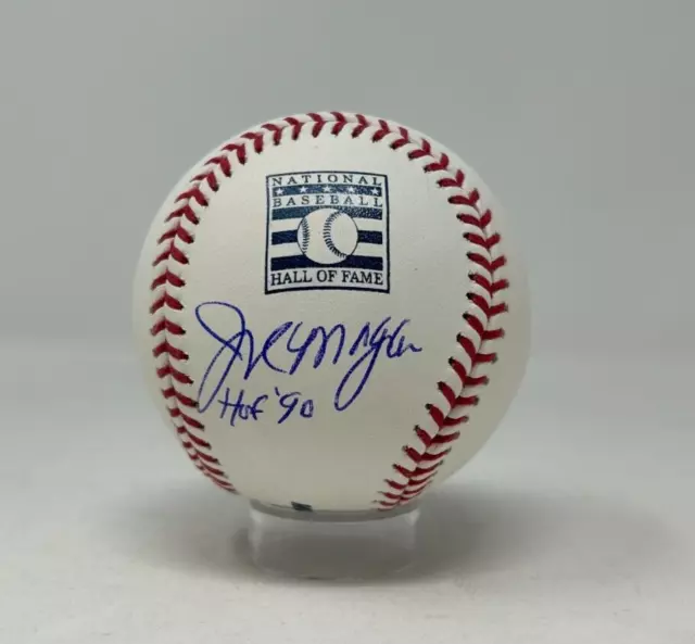 Joe Morgan Signed Rawlings Official HOF Logo Baseball HOF 90 Insc PSA COA 017