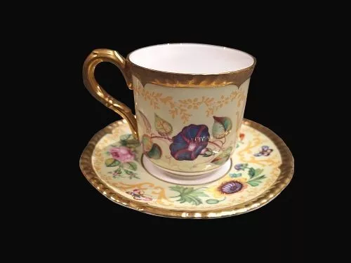 Royal Worcester Connoisseur Collection Cup & Saucer Duo - English Flowers