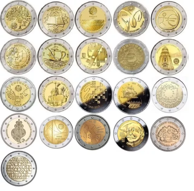 Portugal 2 euro commemorate coins 2007 - 2018, UNC Portogallo Португалия 葡萄牙 FDC