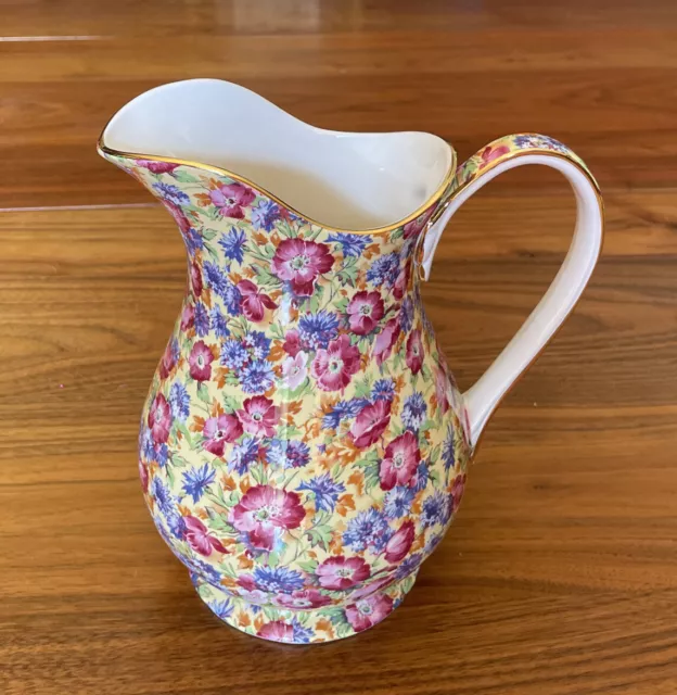 Royal Winton Grimwades Chintz Royalty Water Pitcher 8” England 1995