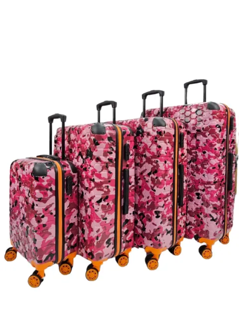 Coque Rigide Cabine Rose Valise Set Robuste 8 Roue ABS Voyage Camouflage Sac