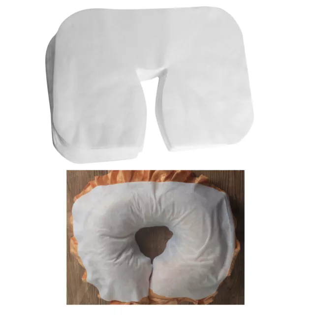 White Soft Disposable Massage Table Face Cradle/Head Rest Covers, Pack Of 100