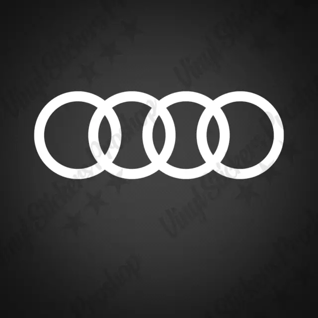 4 STICKERS convient à AUDI anneaux BLANC adhésif TT Quattro A1 A3 A4 A5 A6 RS 2