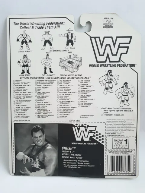 Hasbro WWF 1994 - Crush - Vorproduktion Musterfehler MOC - Serie 11 Green Card 2