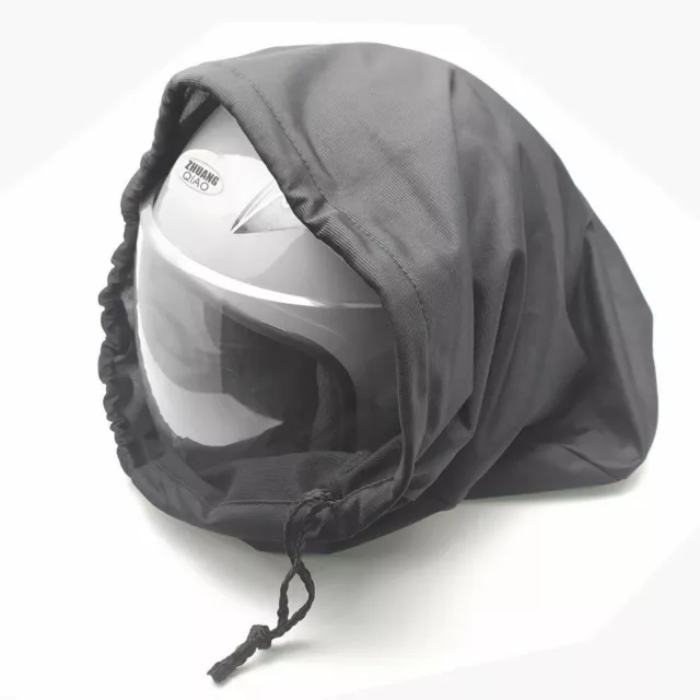 Moto Casque Sac Peluche Souple Cordon Poche Tissu Rangement Support 47x42cm