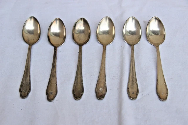 Set Di Sei Cucchiaini Da Tè In Argento Art Nouveau - .830 - Foto 3