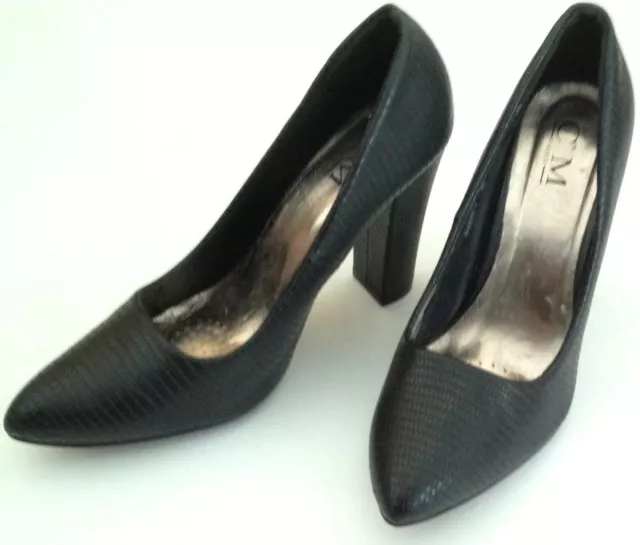 chaussures femme ESCARPINS MOTIFS ECAILLES NOIR c'm paris pointure 39