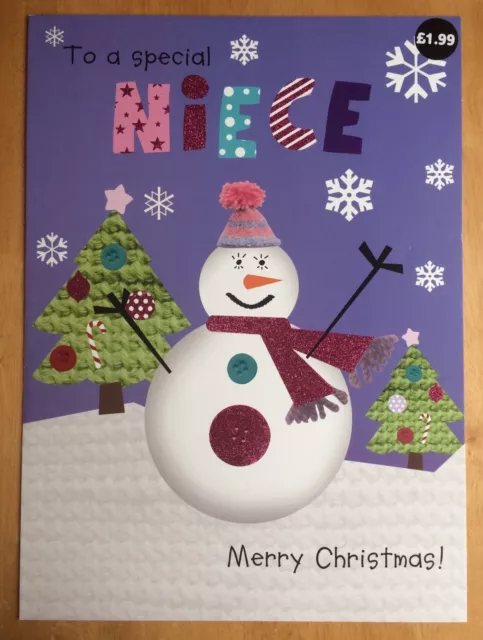 'Special Niece' Giant Extra Large Christmas Card - 16.5"x12" -Jumbo - Glitter