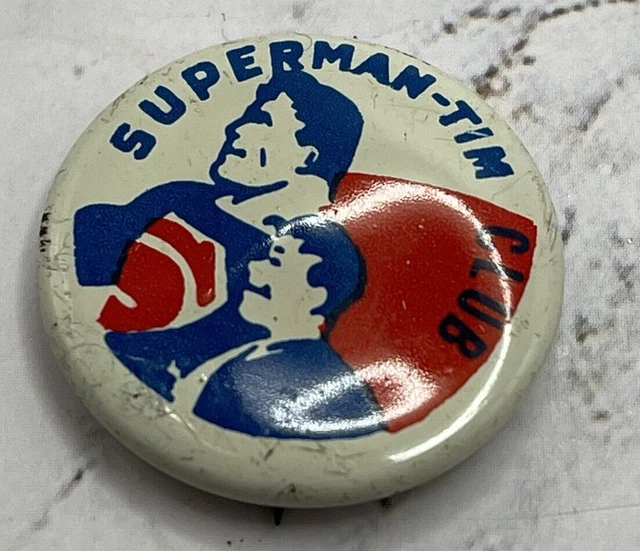 Vintage 1940's DC Super Hero SUPERMAN TIM CLUB Pin 7/8" Vintage 1940's DC Super Hero SUPERMAN TIM CLUB Pin 7/8"