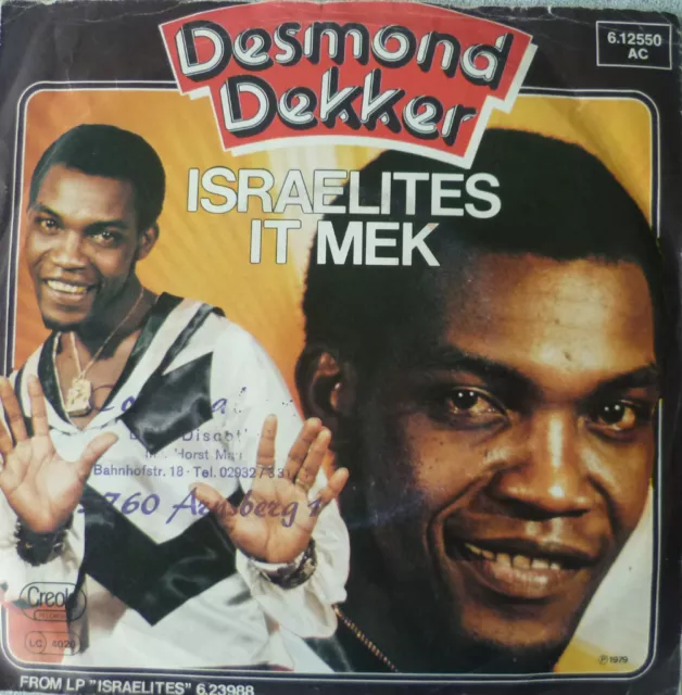 7" 69s REGGAE DESMOND DEKKER Israelites + It Miek /VG+