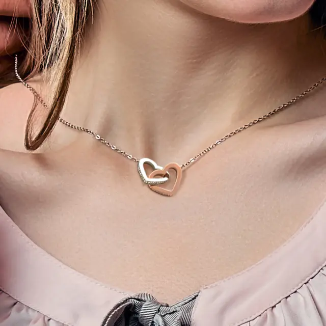 Collier coeur Interlink, bijoux à la mode, pendentif cadeau d'amitié avec... 2