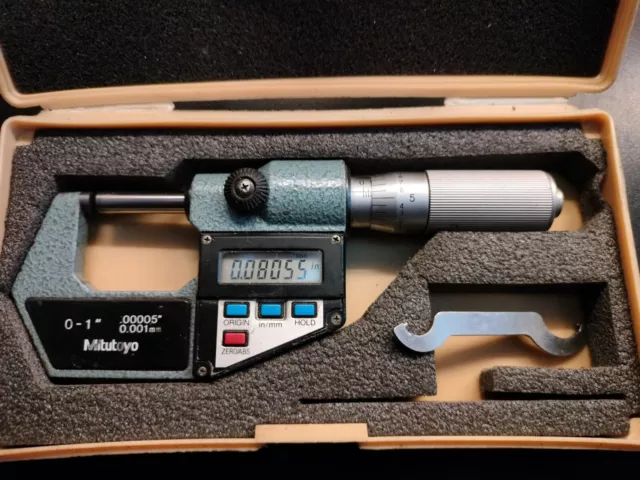 Mitutoyo digital micrometer 0-25mm/ 0-1" Original With Box