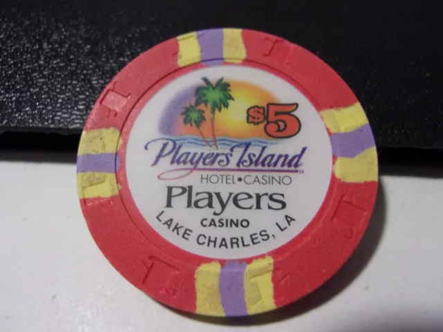 PLAYERS HOTEL CASINO $5 hotel casino gaming poker chip - Lake Charles, LA