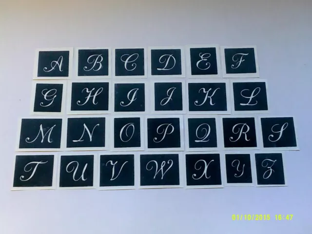 STENCIL GRANDE LETTERA maiuscola alfabeto 1,5 per vetro da incisione  lettere miste EUR 7,61 - PicClick IT