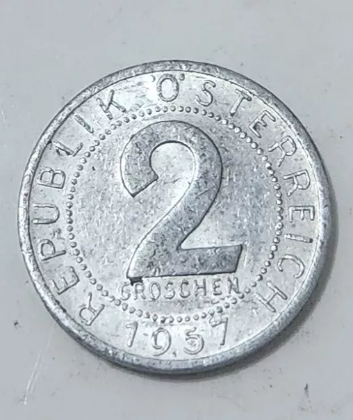 Austria 🇦🇹 Two (2) Groschen Coin 1957