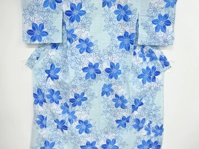 11089# Japanese Kimono / Antique Yukata / Flower