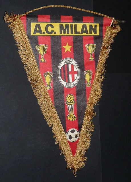 1985 Pennant Pennant Wimpel Football Milan Ac Football Italy Milano Rossoneri
