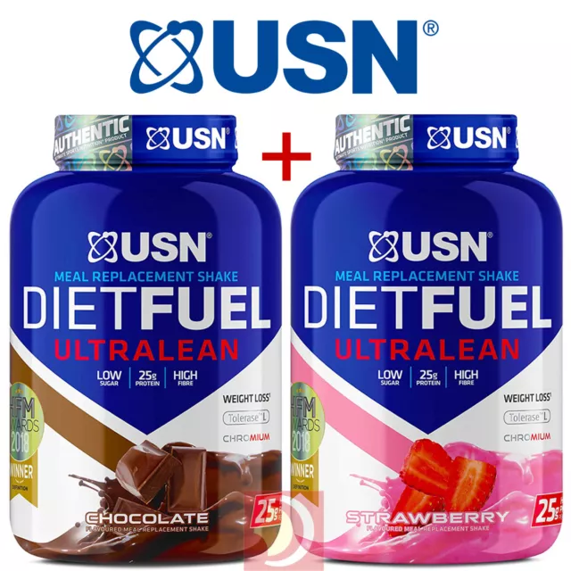 2X USN Diet Fuel Ultralean Protein Weight Loss Meal Replacement 2Kg