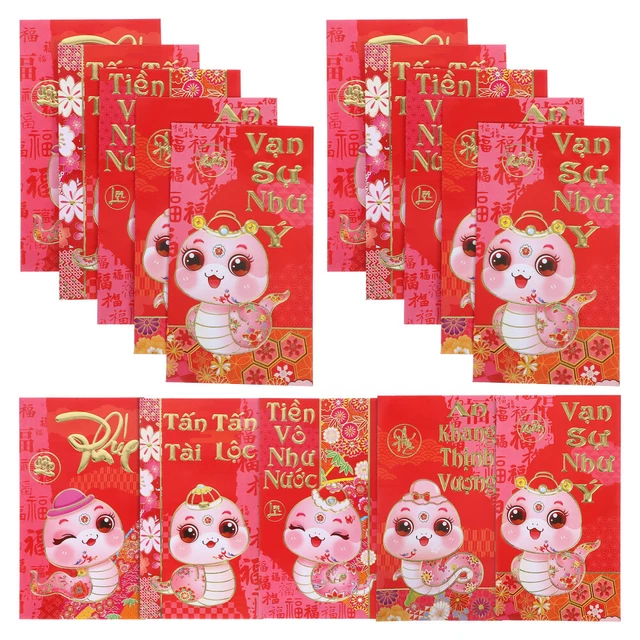 60 PCS CHINESE New Year Red Envelopes 2025 Year Of Snake Red Packet