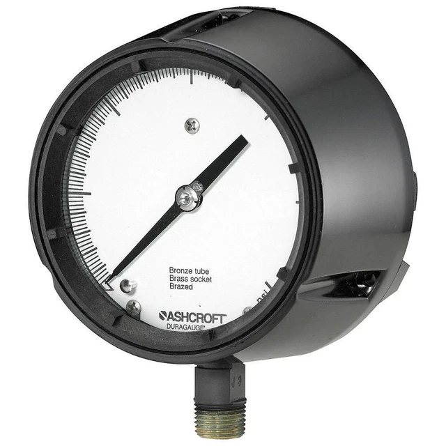 ASHCROFT 451259SD4L15# Pressure Gauge,0 to 15 psi,4-1/2In,1/2In