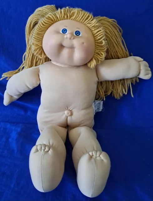 1980s Cabbage Patch Kids Doll Blue Eyes, Mustard Blonde Hair, Factory OK