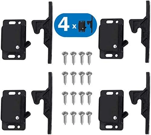 4 Pack Grabber Catches 10 LB Pull Force Cabinet Doors Push to Close Latch