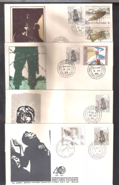 CYPRUS REFUGEES FUND STAMP 1988 -2000 ALL 13 YEARS NICE UNOFFICIAL FDC's CHILD